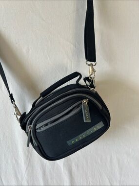 Kenneth Cole Reaction Black Camera Crossbody with Gray Trim